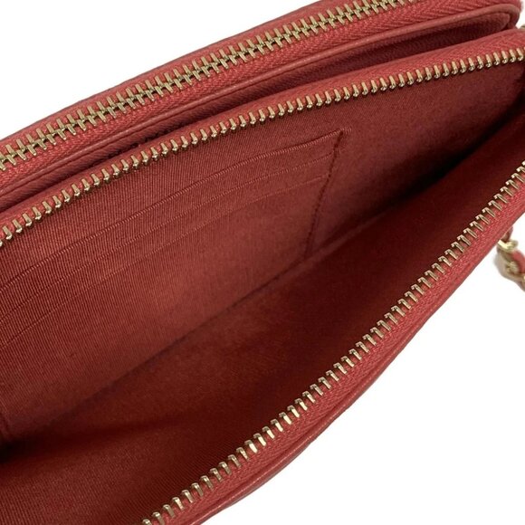 Auth CHANEL Matelasse / Diamond CC - Pink Lambskin Other Style Wallet - Picture 4 of 13